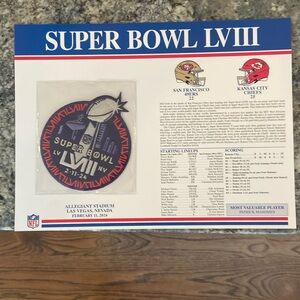 Super Bowl LVII patch and fact card